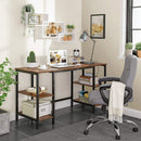 Bureau, computer bureau, bureau met 4 planken, groot tafelblad,  bruin-zwart LWD54X