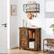 Dressoir, keukenkast met lamellendeuren en verstelbare planken, badkamerkast, woonkamer, hal, keuken, thuiskantoor, eetkamer, vintage bruin LBF001X01