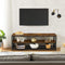 TV-tafel voor TV tot 60 inch, grote TV-kast, console, salontafel met metalen frame, slaapkamer, woonkamer, vintage bruin-zwart LTV50BX