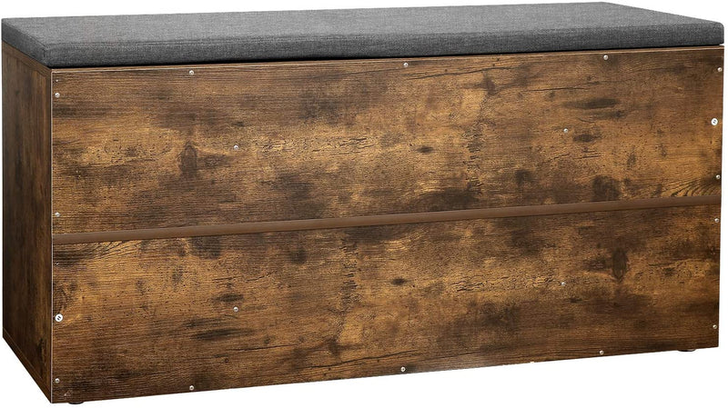 Schoenenbank, schoenenrek, schoenenopslag, zitbank, 10 vakken, met bekleding, voor de entree, hal, slaapkamer, 104 x 30 x 48 cm, vintage bruin LHS10XB