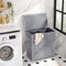 wasmand, imitatielinnen wasmand, wassorteermachine, waskist met aparte compartimenten, magnetisch deksel en handvatten, opvouwbaar, waszak afneembaar, grijs LCB02G