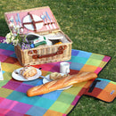 Picknickdeken 195 x 150 cm bont ruitmotief
