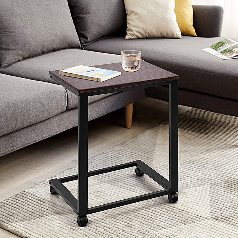 Laptoptafel met wielen, verrijdbare laptopkar, 50 x 40 x 65 cm (Zwart)