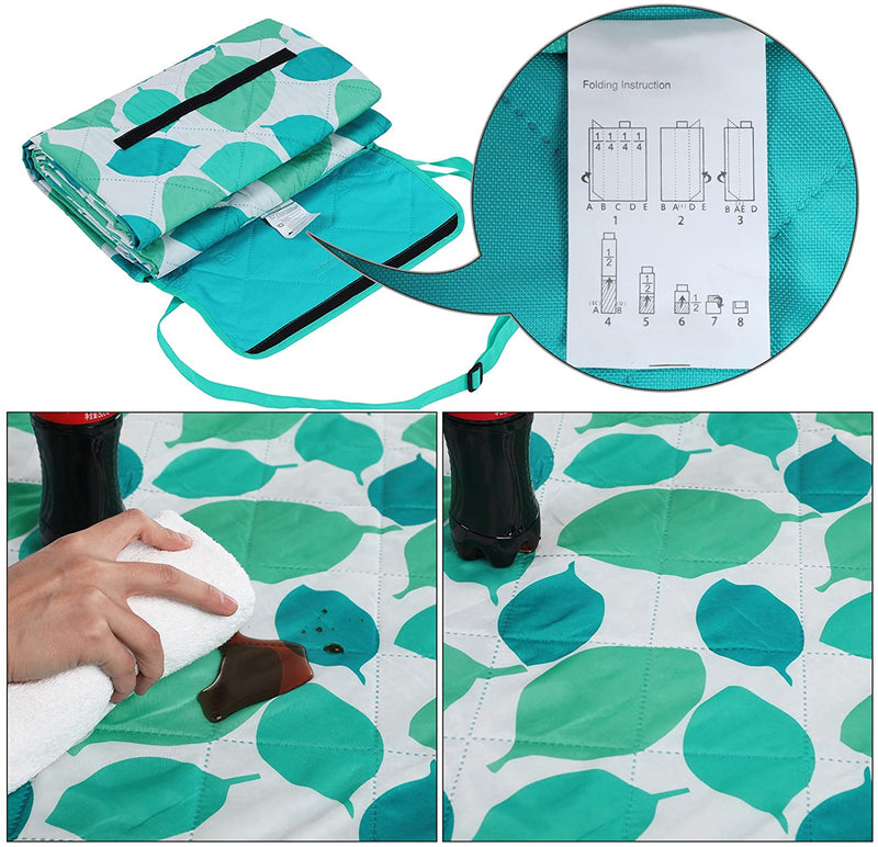 GCM80JW Wasbaar picknickkleed voor outdoor, opvouwbaar tot tas met schouderriem, licht campingdeken, ideaal voor op reis, warmte-isolerend, 195 x 150 cm