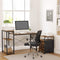 Bureau, computerbureau met legbord, verstelbaar legbord, met zijvak, 130 x 55 x 90 cm, industrieel ontwerp, vintage bruin-zwart LWD088B01