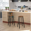 Barkrukken, set van 2 barstoelen, keuken ontbijt barkrukken met voetsteun, hoogte 62,5 cm, stabiel en comfort, voor eetkamer, keuken, industrieel, rustiek bruin EBF02BY01