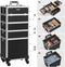 Trolley Cosmetische Hoes, Aluminium make-uphoes, schoonheidskoffer, zwart JHZ11BK