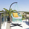 Hangstoel, katoenen touw macrame hangende schommelstoel voor woonkamer, tuin, balkon, scandinavische stijl, capaciteit van 150 kg (Groen)