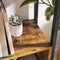 Boekenplank, boekenkast, staande plank, met stalen frame, , vintage bruin-zwart LBC027B01