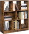 Boekenkast, houten plank met open vakken, , 97,5 x 100 x 30 cm vintage, donkerbruine