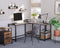 Bureau, L-vormig computerbureau, hoekbureau met 2 planken,  grijs-zwart LWD72MB