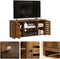 TV-meubel,  TV-tafel, met lattenbodemdeuren, open vakken, tot 43 inch, vintage bruin LTV102X01