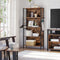 Boekenplank, kantoorplank, keukenplank, 4 planken, 4 S-haken, , stalen frame, industrieel ontwerp, vintage bruin-zwart LBC023B01