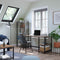 Bureau, computertafel, pc-tafel, bureautafel, met 2 legplanken rechts of links,  bruin-zwart LWD47X