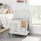 handgeweven wasmand met deksel, wasmand in rotanstijl met 3 aparte compartimenten, handgrepen, verwijderbare voeringzakken, voor woonkamer, badkamer, wasruimte, wit LCB083W01