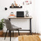 Bureau, computer bureau, industrieel ontwerp, 100 x 50 x 75 cm, grijs-zwart LWD040B02
