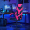 Hoge rugleuning gamingstoel, verstelbare racing style draaibare werkstoel met lendensteun en gevoerde armleuningen,  (Rood)
