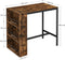 bartafel met schap, bartafel, keukentafel, 3 open schappen, eettafel, aanrecht, voor keuken, eetkamer, 110 x 60 x 100 cm, industrieel ontwerp, vintage bruin-zwart LBT016B01