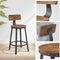 barkruk, set van 2, barkrukken, keukenstoelen met metalen frame, zithoogte 62,5 cm, eenvoudige montage, industrieel ontwerp, vintage bruin-zwart LBC076B01