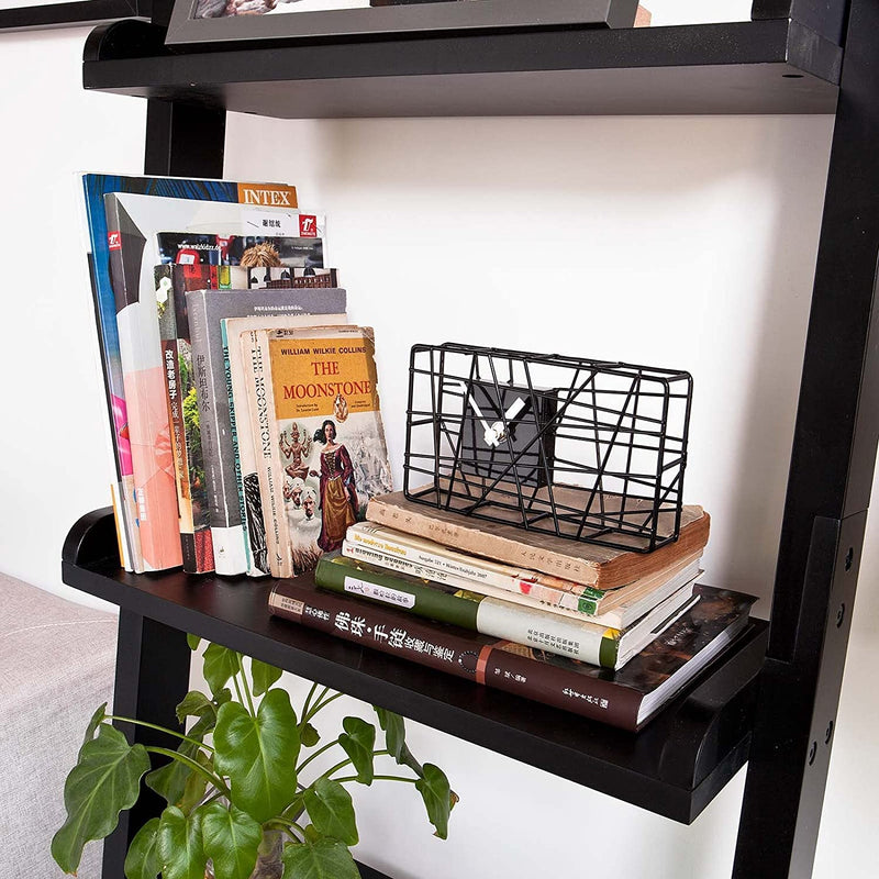 Ladderrek - Opbergplank - Decoratie - Veelzijdig - Ladderplank - Boekenkasten - Zwart - 56x189x27cm