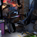 Gaming Bureau, Gamingtafel, Ergonomische race Computer bureau met RGB-lampen, 120cm  Z-vorm ,zwart