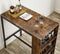 bartafel met schap, bartafel, keukentafel, 3 open schappen, eettafel, aanrecht, voor keuken, eetkamer, 110 x 60 x 100 cm, industrieel ontwerp, vintage bruin-zwart LBT016B01