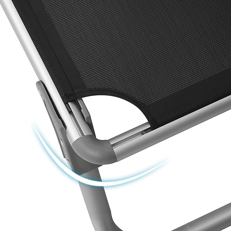 Unisex's GCB019B01 ligstoel, zwart, 55 x 193 x 31 cm l x H