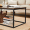 Salontafel,  stalen frame, 100 x 55 x 45 cm, eenvoudige montage, , vintage bruin-zwart LCT052B01