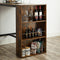 bartafel met schap, bartafel, keukentafel, 3 open schappen, eettafel, aanrecht, voor keuken, eetkamer, 110 x 60 x 100 cm, industrieel ontwerp, vintage bruin-zwart LBT016B01