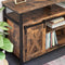 TV-kast, TV-tafel met 2 schuifdeuren,  tot 60 inch, TV-kast met verstelbare schappen, industrieel ontwerp, vintage bruin-zwart LTV46BX