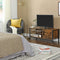 TV-kast, TV-tafel, voor TV's tot 48 inch, lowboard met kast en 2 schapniveaus, TV-bank,  gang, 110 x 40 x 45 cm, , donkerbruin LTV42BX