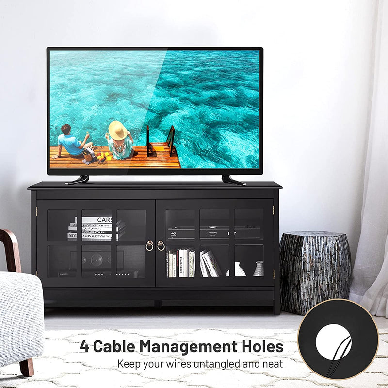 tv-meubel, tv-tafel tv-kast tv-plank tv-standaard, 114 x 48,5 x 61 cm (Zwart)
