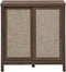 Houten kast met schuifdeur, moderne opbergkast, , stapelbare dressoir opbergkast walnoot