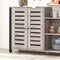 Sideboard, kast met 2 deuren, verstelbare planken, voor eetkamer, woonkamer, keuken, 110 x 33 x 75 cm, industrieel design, grijpzwart LSC083B02