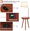 Staande lamp bijzettafel, 3-in-1 staande lampen, stoffen lampekap & houten bijzettafel, inclusief USB oplaadpoort, 220V stopcontact & draadloze oplader,