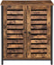 Bijzetkast, dressoir, decoratieve kast met lamellendeuren, multifunctioneel, woonkamer, slaapkamer, hal, industrieel design, vintage, donkerbruin LSC78BX