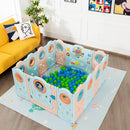 Multifunctionele baby grondbox 14/16 panelen, kinder speelbox babybox, (Lichtblauw + roze, 14 panelen)