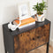 Dressoir, keukenkast met deuren, bijzetkast, opbergkast, metalen frame, multifunctionele kast, kast, 60 x 30 x 60 cm, industrieel design, vintage bruin-zwart LSC106B01