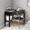 Bureau, Hoekbureau, Houten L-vormig computerbureau, Compacte Schrijftafel met Lade & Planken, Ruimtebesparend Werkstation, Laptop PC hoek Tafel Meubilair voor thuiskantoor (Zwart)