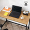 Bureau, computer bureau, smal kantoor bureau, 100 x 50 x 75 cm, , honingbruin-zwart LWD041B05