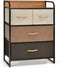 4/5 ladenkast opberg toren, opvouwbare stoffen laden, handige ladekast met stevig stalen frame en houten top voor hal, slaapkamer (58 x 29 x 79 cm / 4 laden)