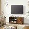 TV-meubel, TV-tafel, TV-plank, voor TV's tot 43 inch, rustieke landelijke stijl, 2 open compartimenten, vintage bruin LTV007X01
