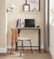 Bureau, computertafel, smalle bureautafel, 80 x 50 x 75 cm, studeerkamer, grijs-zwart LWD038B02
