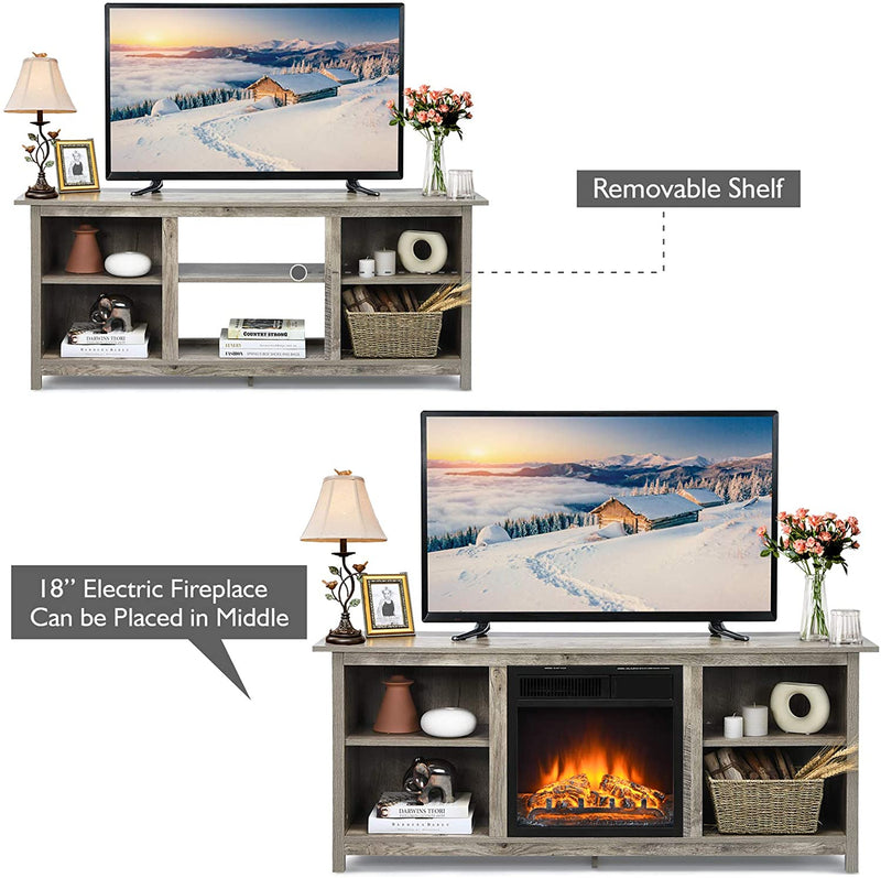 2-laags TV-tafel, TV-meubel, 147 cm TV lowborad (Grijs)