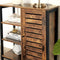 dressoir, keukenkastje met 3 open rekken, badkamerkastje, woonkamer, hal, keuken, thuiskantoor, stalen geraamte, industriële stijl,vintage bruin en zwart LSC74BX