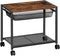 Printtafel, printerstandaard met roosterlade, rolbare printerwagen 2 niveaus, eenvoudig te monteren, geschikt voor kantoor, school, thuis EBF12PS01