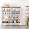 Magazijnrek, set van 2, rek voor zware lasten, kelderrek, 180 x 90 x 40 cm, tot 875 kg belastbaar, 5 verstelbare planken, plank van metaal, steekrek, werkplaatsrek, kelder, zilver GLR80SV
