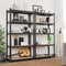 Magazijnrekken, zware lasten, set van 2, kelderrekken, 180 x 90 x 40 cm, tot 875 kg belastbaar, planken, steekplanken, versterkt stalen frame, 5 verstelbare planken, zwart GLR040B02