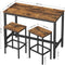 bartafel set, bartafel met 2 barkrukken, aanrecht met barstoelen, keukentafel en keukenstoelen in industrieel ontwerp, voor keuken, 120 x 60 x 90 cm, vintage, donkerbruin LBT15X