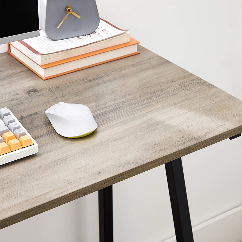 Bureau, computer bureau, industrieel ontwerp, 100 x 50 x 75 cm, grijs-zwart LWD040B02